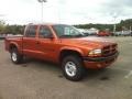 2000 Amber Fire Pearl Dodge Dakota Sport Crew Cab 4x4  photo #8