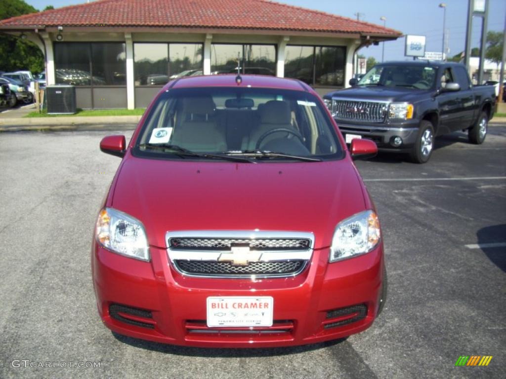 2010 Aveo LT Sedan - Sport Red / Neutral photo #8