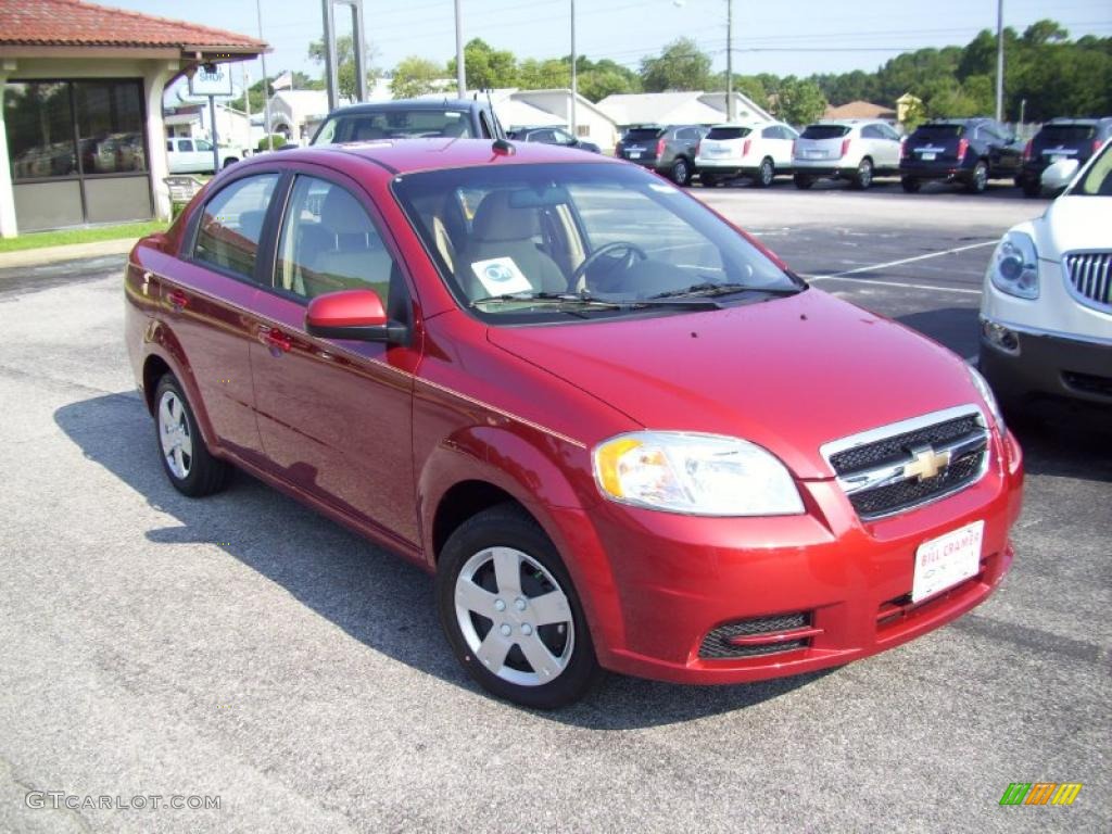 2010 Aveo LT Sedan - Sport Red / Neutral photo #9