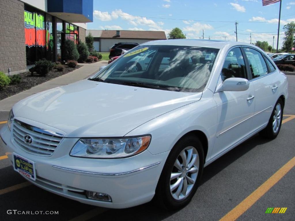 2008 Azera Limited - Powder White Pearl / Beige photo #1