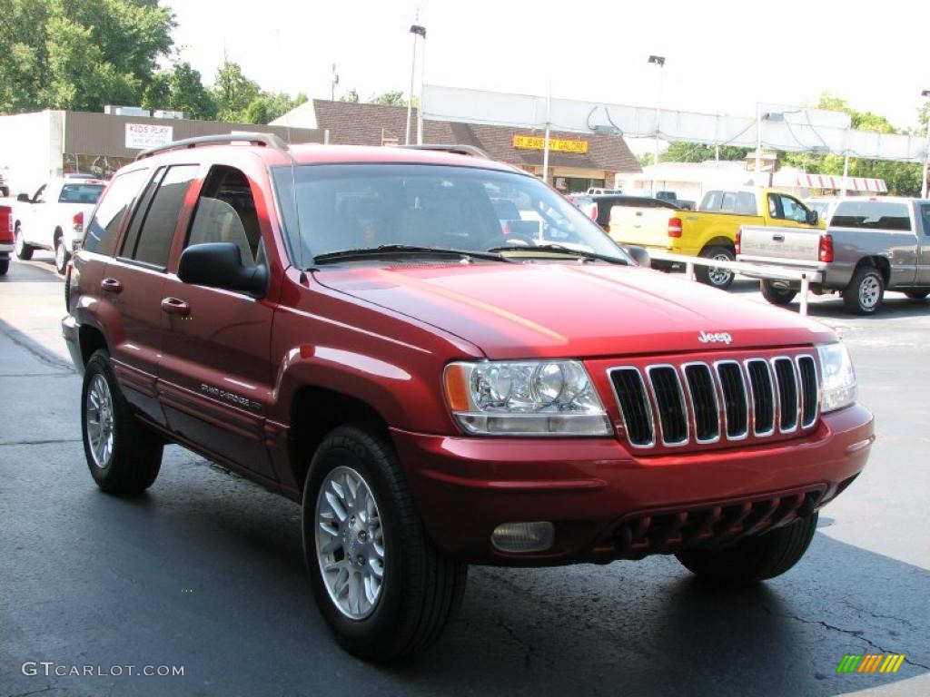 2002 Grand Cherokee Limited 4x4 - Inferno Red Tinted Pearlcoat / Sandstone photo #4