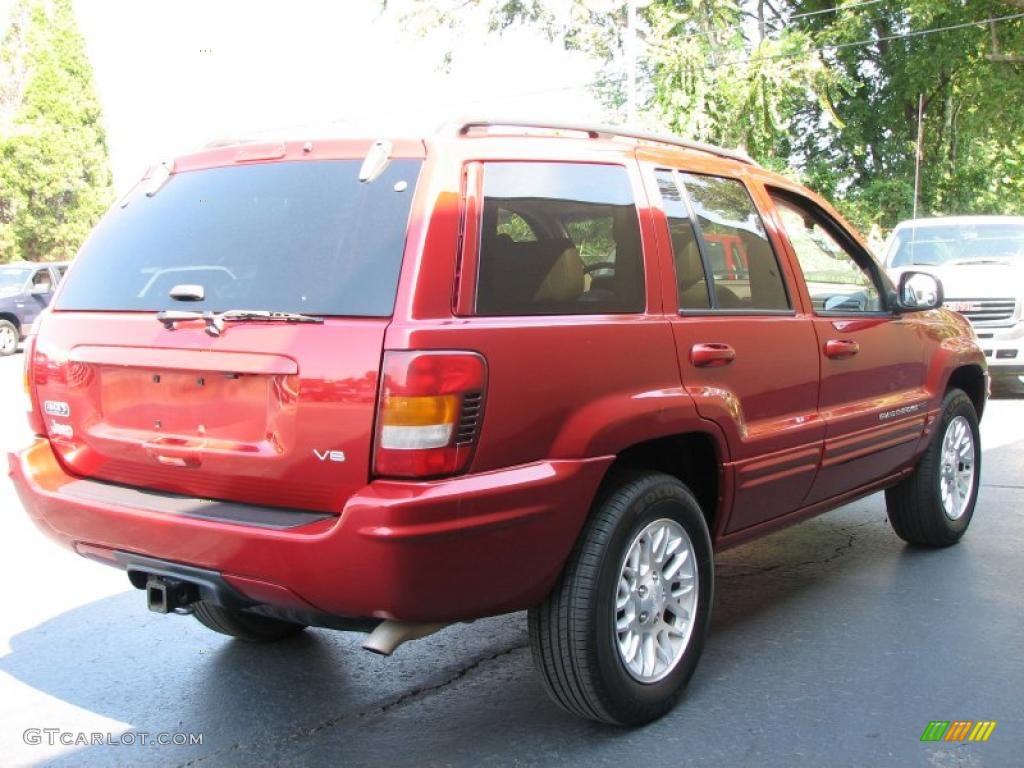 2002 Grand Cherokee Limited 4x4 - Inferno Red Tinted Pearlcoat / Sandstone photo #5