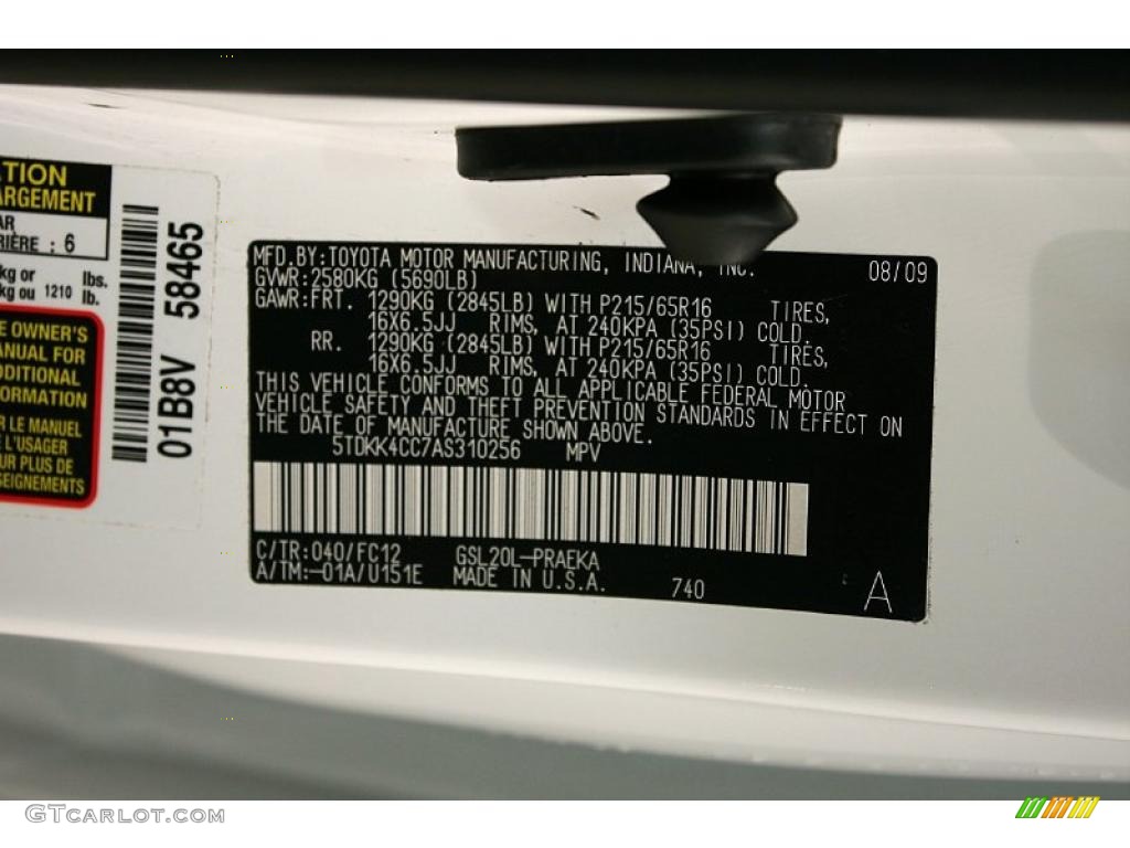 2010 Sienna LE - Super White / Taupe photo #26