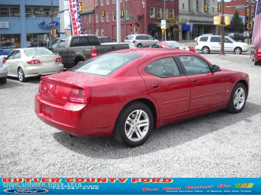 2007 Charger SXT - Inferno Red Crystal Pearl / Dark Slate Gray/Light Graystone photo #2