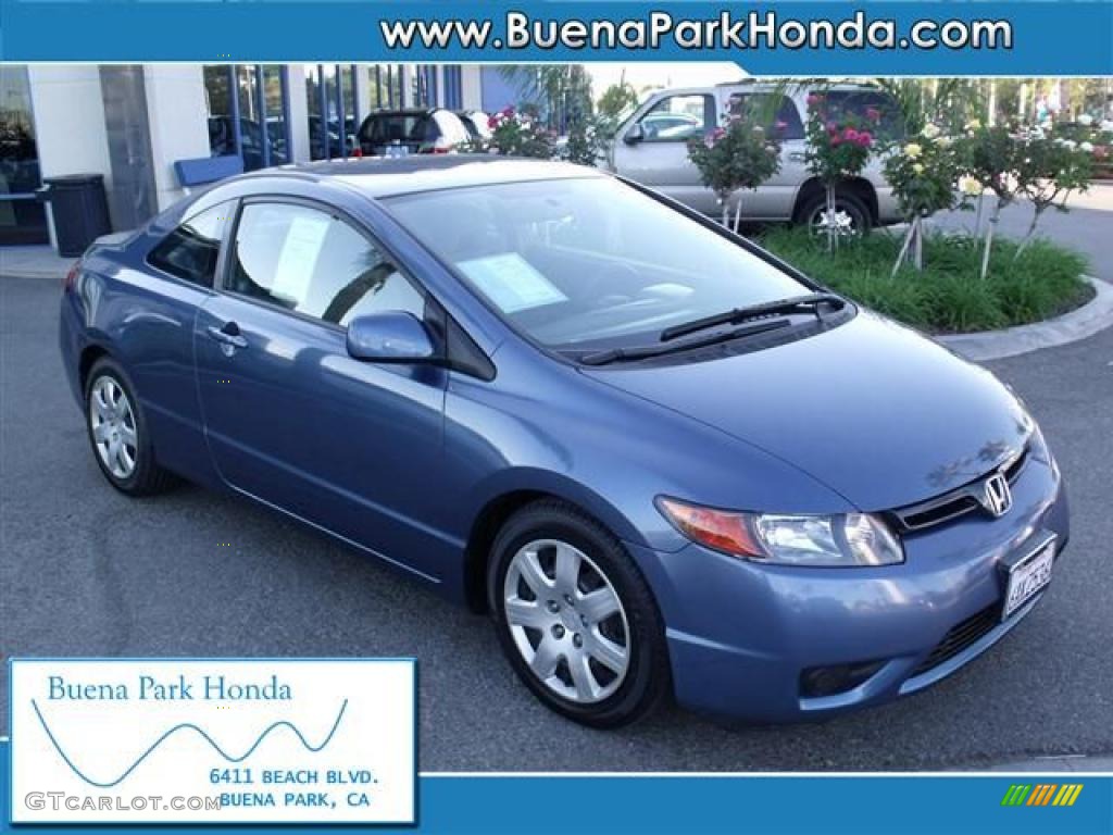 2007 Civic LX Coupe - Atomic Blue Metallic / Gray photo #1