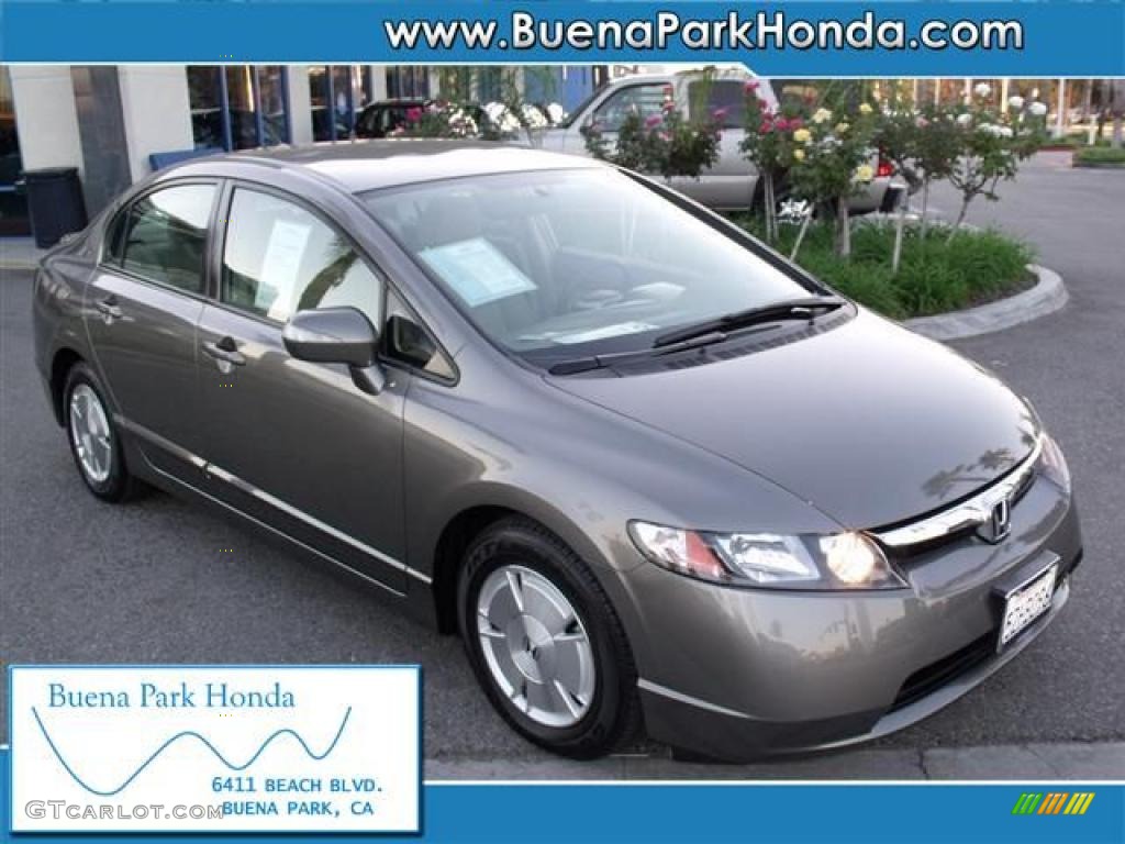 2007 Civic Hybrid Sedan - Galaxy Gray Metallic / Ivory photo #1