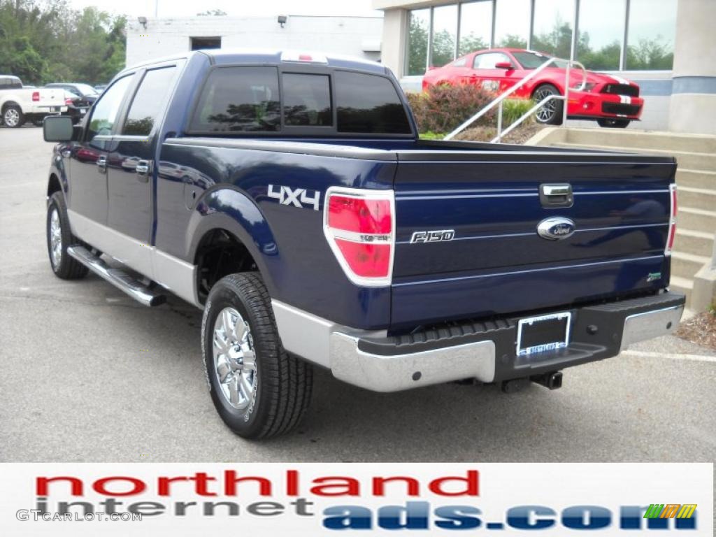 2010 F150 XLT SuperCrew 4x4 - Dark Blue Pearl Metallic / Medium Stone photo #8