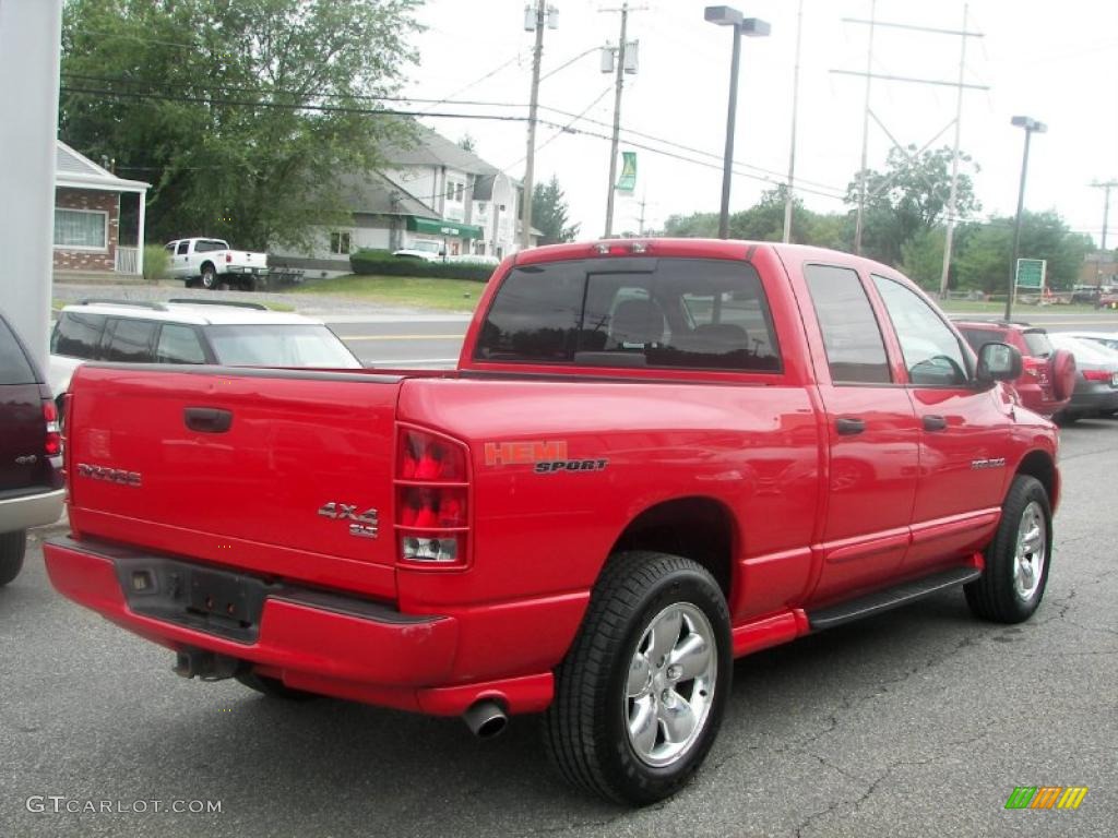 2004 Ram 1500 SLT Quad Cab 4x4 - Flame Red / Dark Slate Gray photo #3