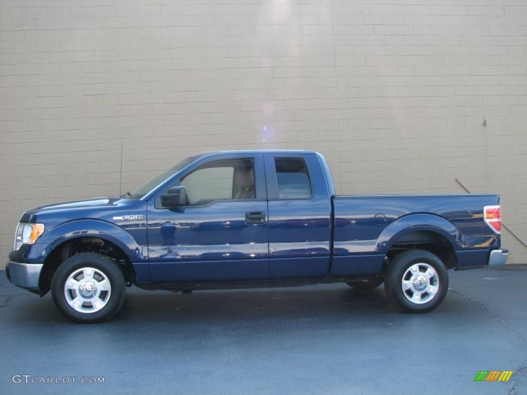 2010 F150 XLT SuperCab - Dark Blue Pearl Metallic / Medium Stone photo #1