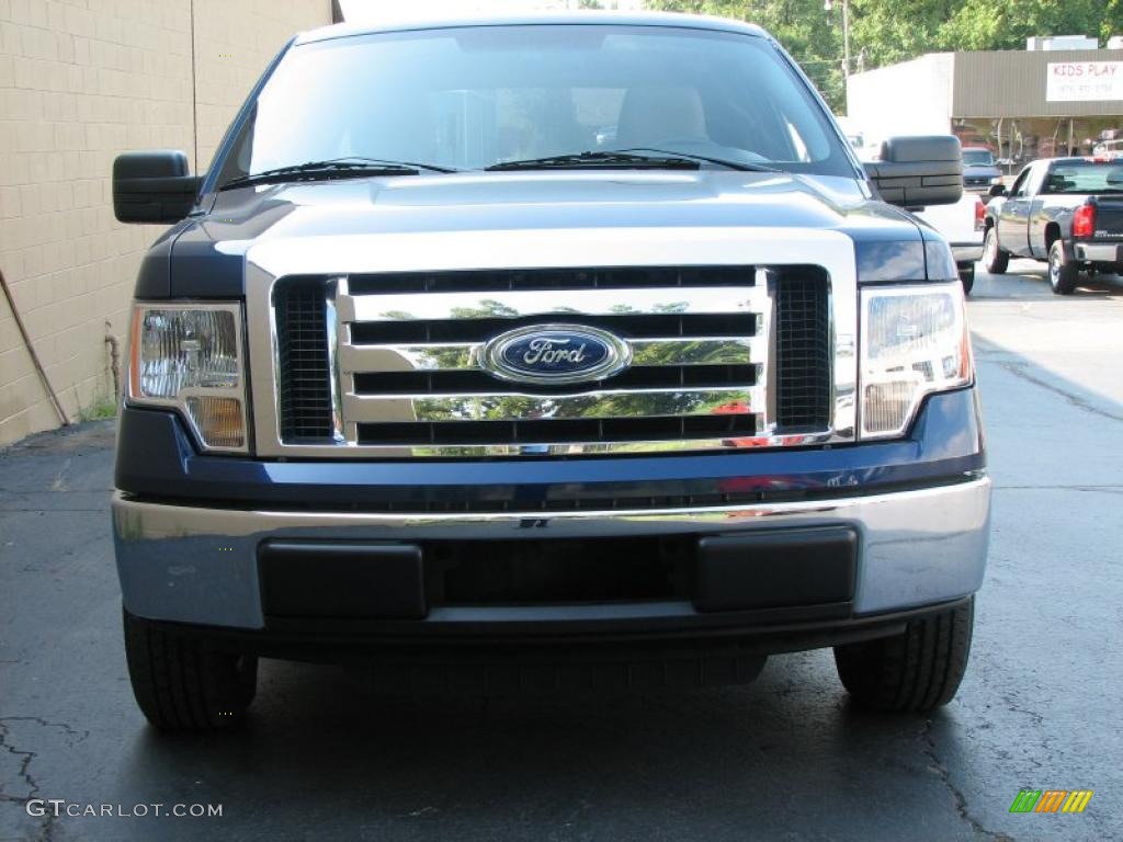 2010 F150 XLT SuperCab - Dark Blue Pearl Metallic / Medium Stone photo #3