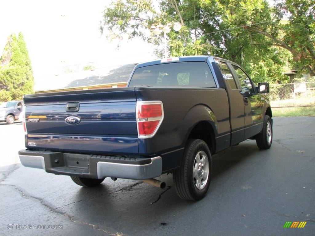 2010 F150 XLT SuperCab - Dark Blue Pearl Metallic / Medium Stone photo #5
