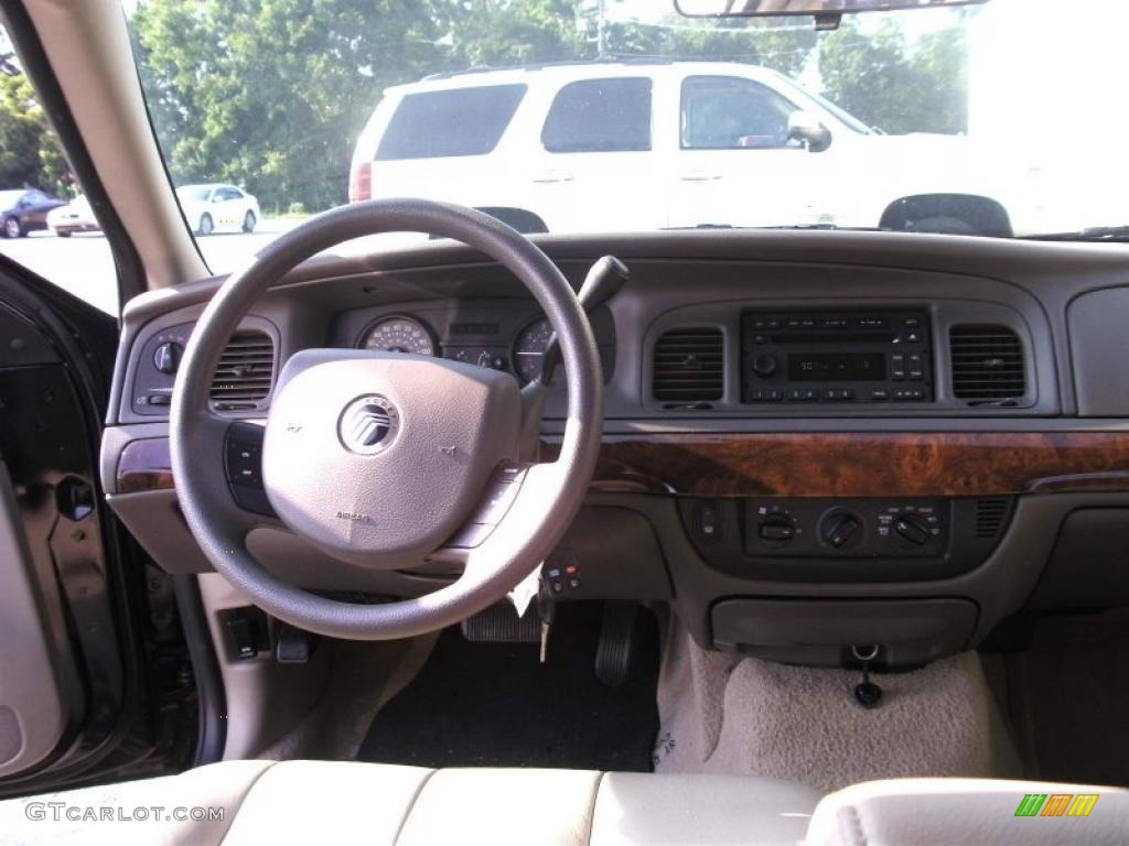 2008 Grand Marquis GS - Black Clearcoat / Medium Light Stone photo #5