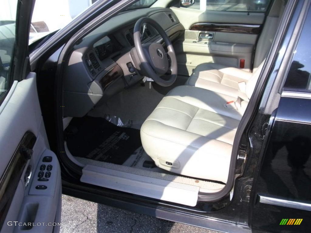 2008 Grand Marquis GS - Black Clearcoat / Medium Light Stone photo #6