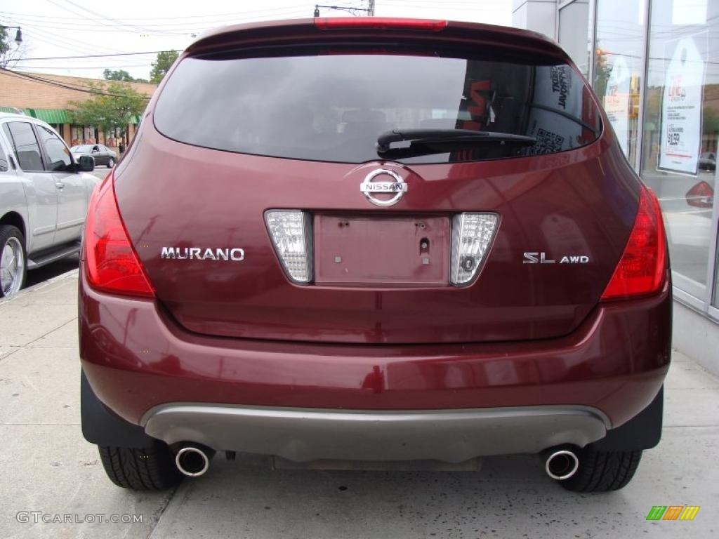 2005 Murano SL AWD - Merlot Metallic / Cafe Latte photo #5