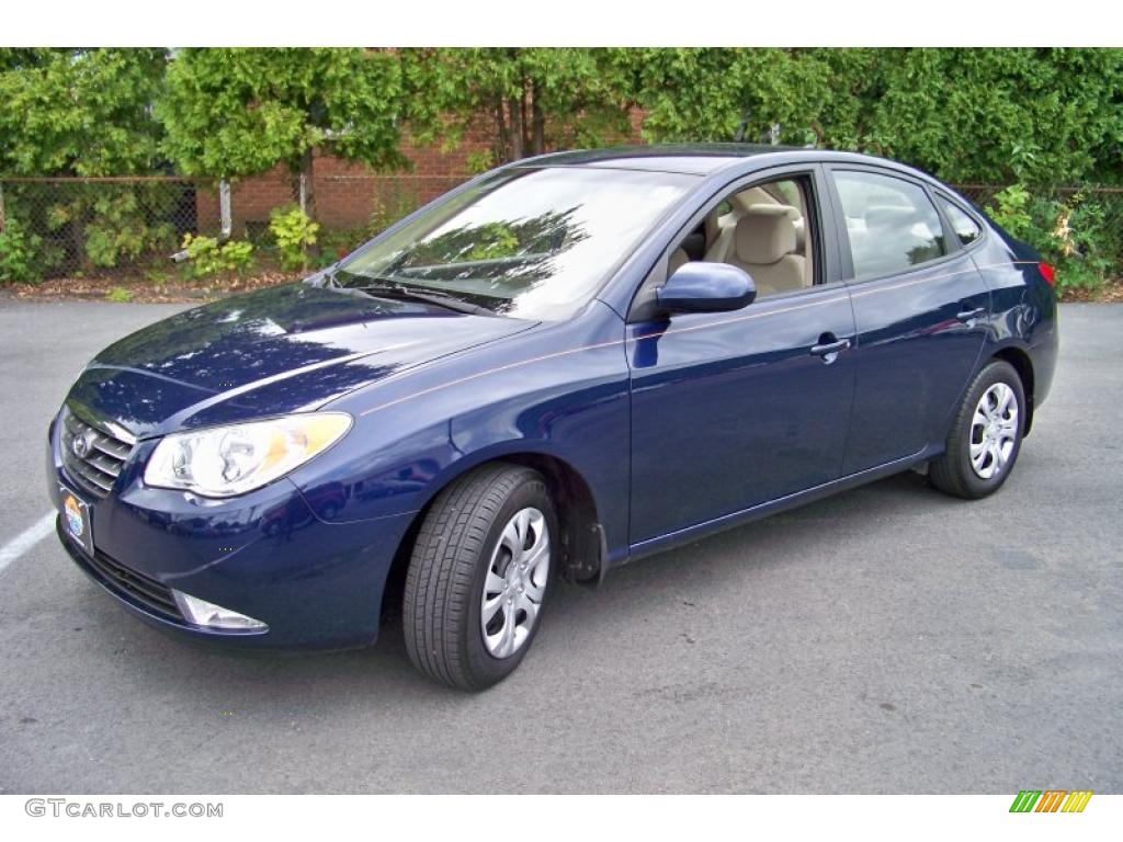 2009 Elantra GLS Sedan - Regatta Blue / Beige photo #1