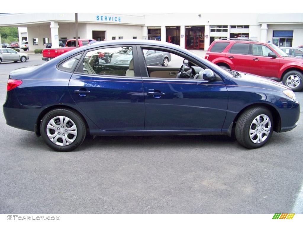 2009 Elantra GLS Sedan - Regatta Blue / Beige photo #4
