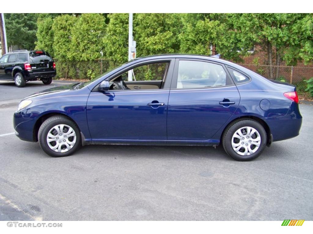 2009 Elantra GLS Sedan - Regatta Blue / Beige photo #8