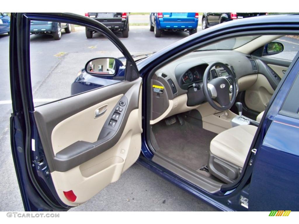 2009 Elantra GLS Sedan - Regatta Blue / Beige photo #11