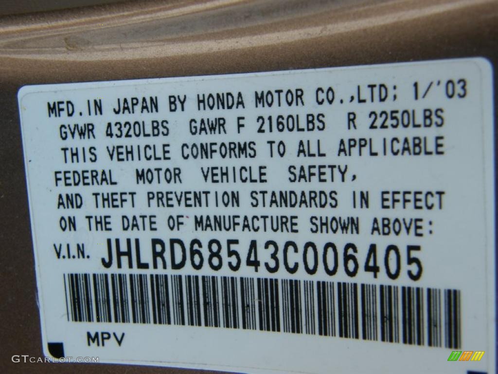 2003 CR-V LX - Mojave Mist Metallic / Saddle photo #27
