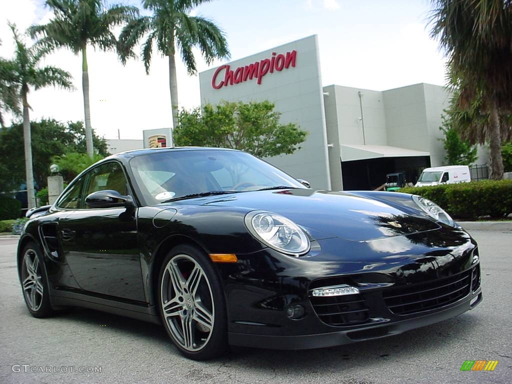 2007 911 Turbo Coupe - Black / Sand Beige photo #1