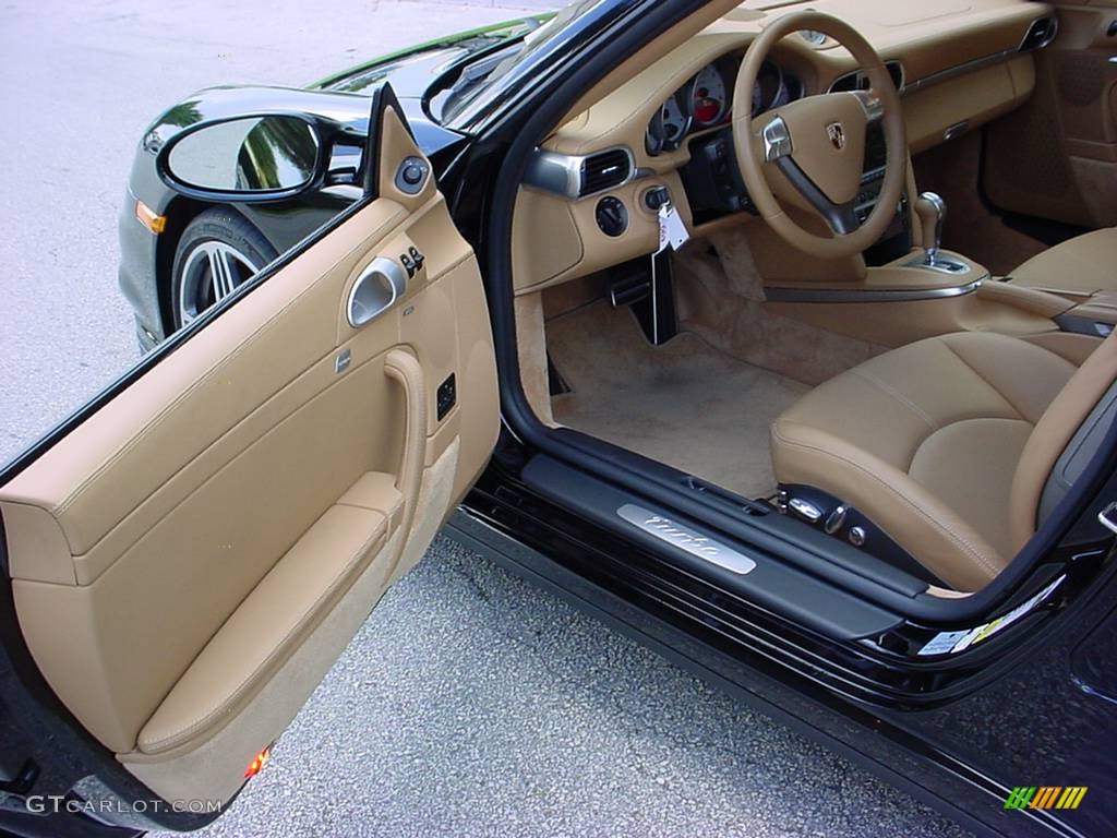 2007 911 Turbo Coupe - Black / Sand Beige photo #9