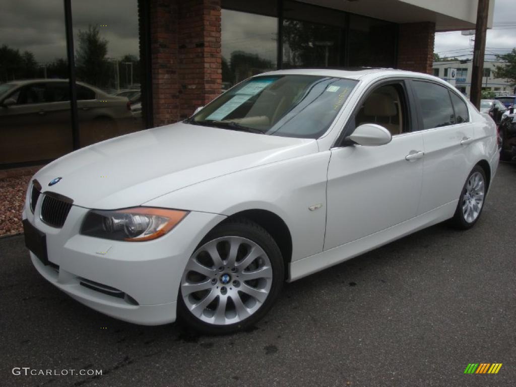 2007 3 Series 335xi Sedan - Alpine White / Beige photo #1