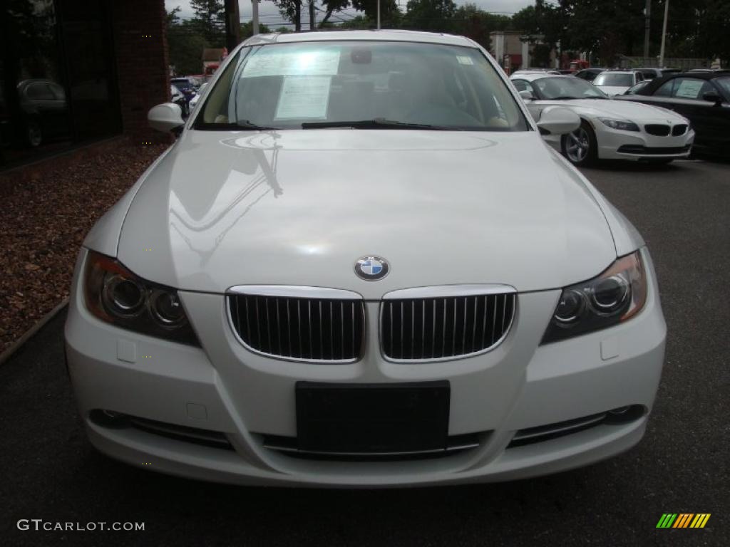 2007 3 Series 335xi Sedan - Alpine White / Beige photo #2