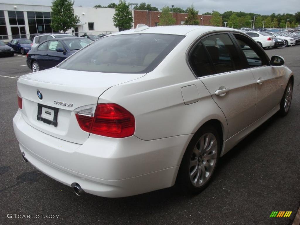 2007 3 Series 335xi Sedan - Alpine White / Beige photo #6