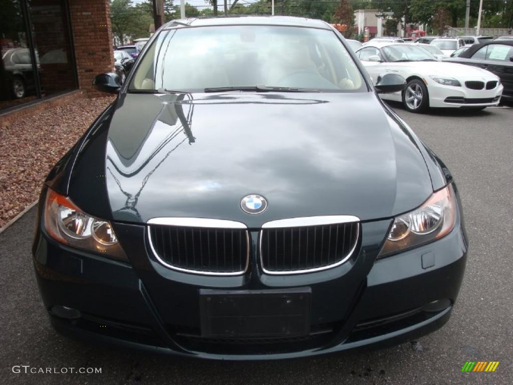 2007 3 Series 328xi Sedan - Deep Green Metallic / Beige photo #2