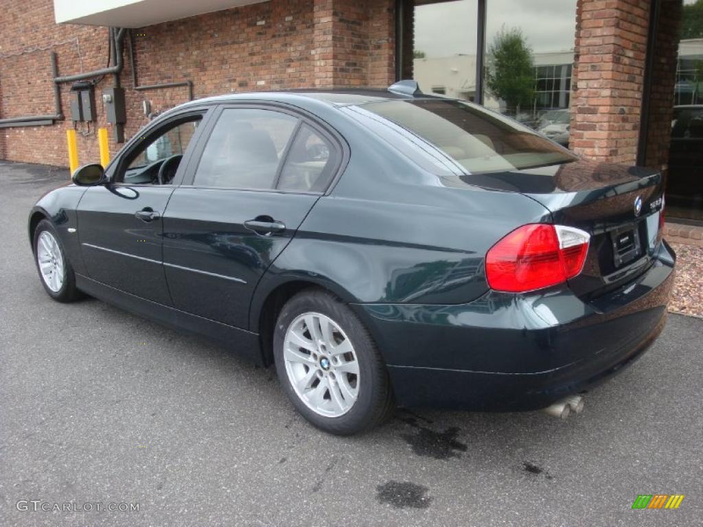 2007 3 Series 328xi Sedan - Deep Green Metallic / Beige photo #4