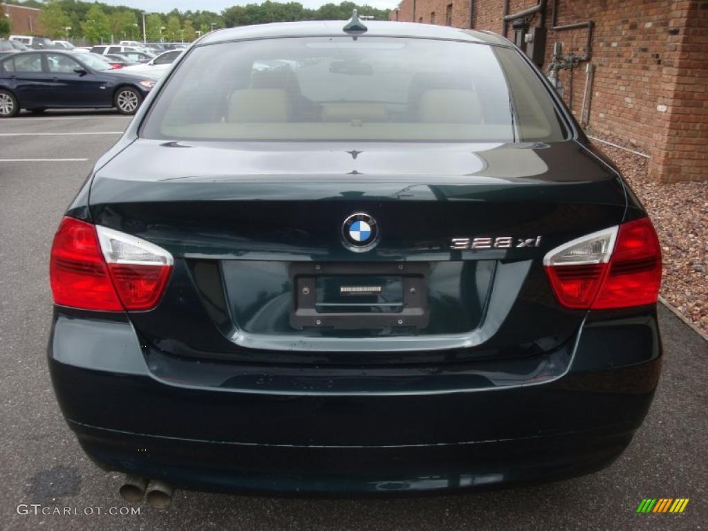 2007 3 Series 328xi Sedan - Deep Green Metallic / Beige photo #5