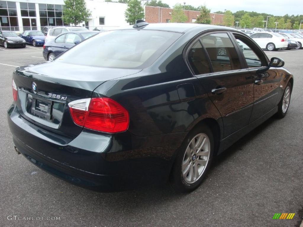 2007 3 Series 328xi Sedan - Deep Green Metallic / Beige photo #6