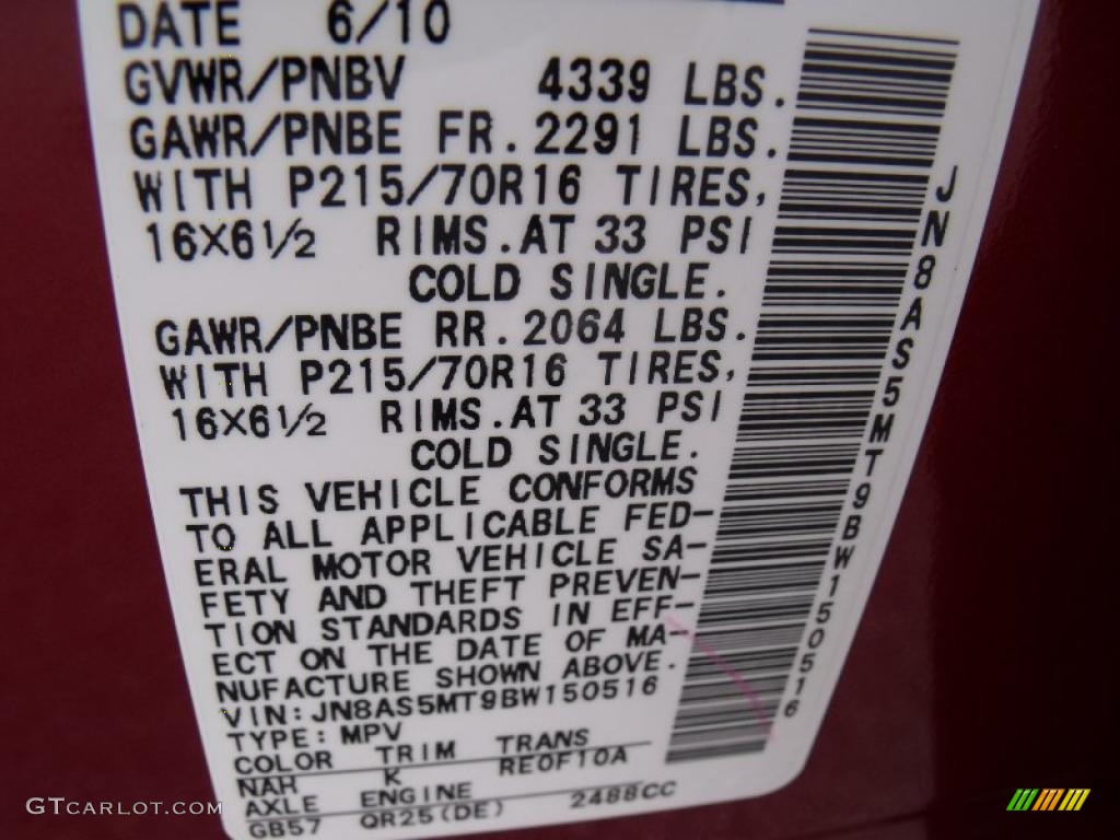 2011 Rogue S - Cayenne Red / Gray photo #14