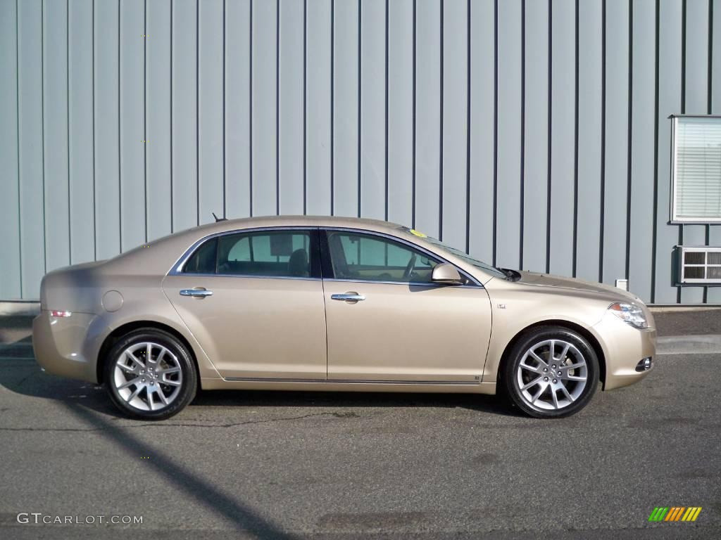 2008 Malibu LTZ Sedan - Sandstone Metallic / Cocoa/Cashmere Beige photo #2