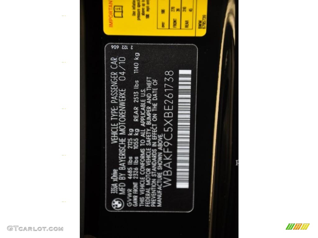 2011 3 Series 335i xDrive Coupe - Jet Black / Black photo #12