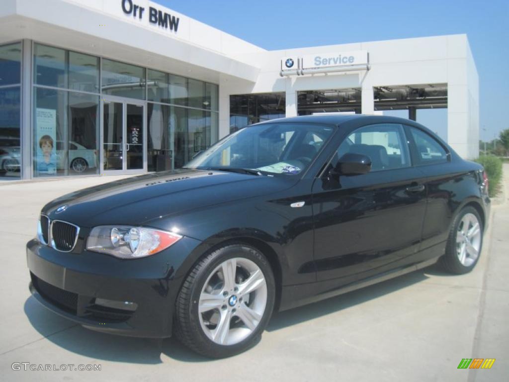 2011 1 Series 128i Coupe - Black Sapphire Metallic / Black photo #1