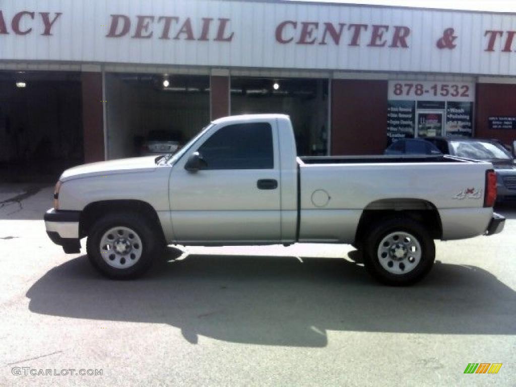 2006 Silverado 1500 Work Truck Regular Cab 4x4 - Silver Birch Metallic / Medium Gray photo #9