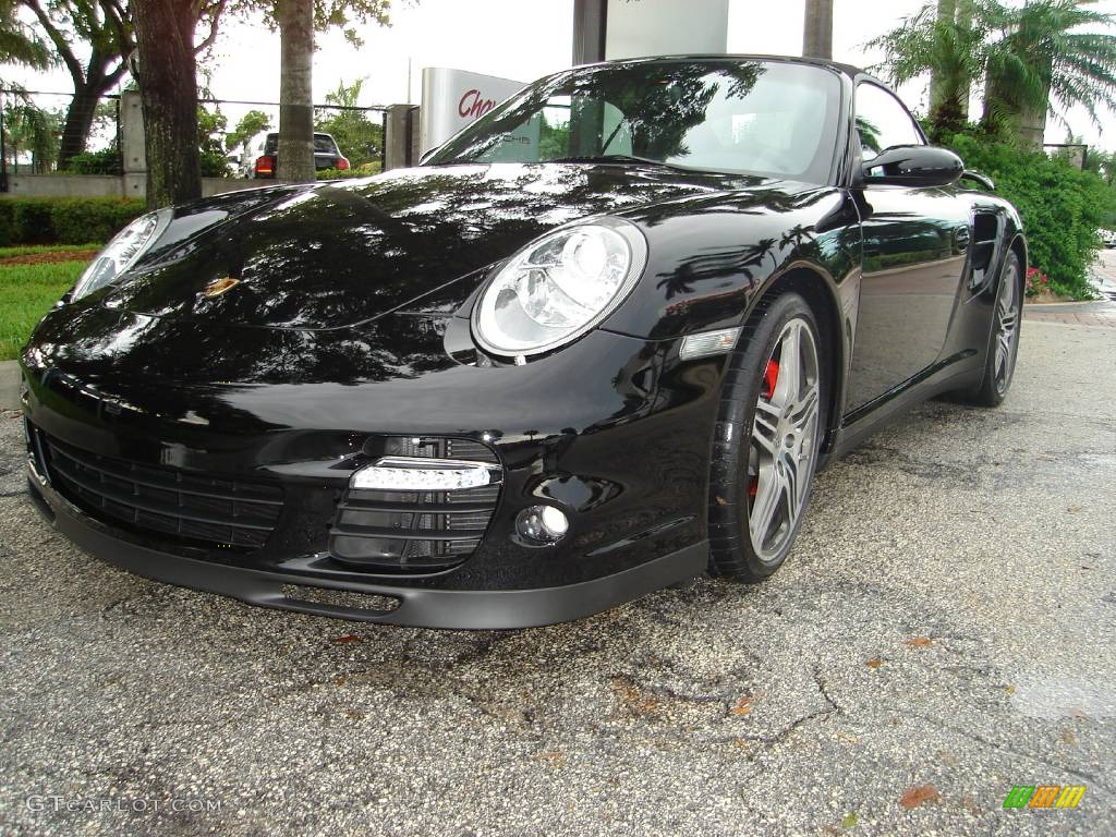 2008 911 Turbo Cabriolet - Black / Black photo #3