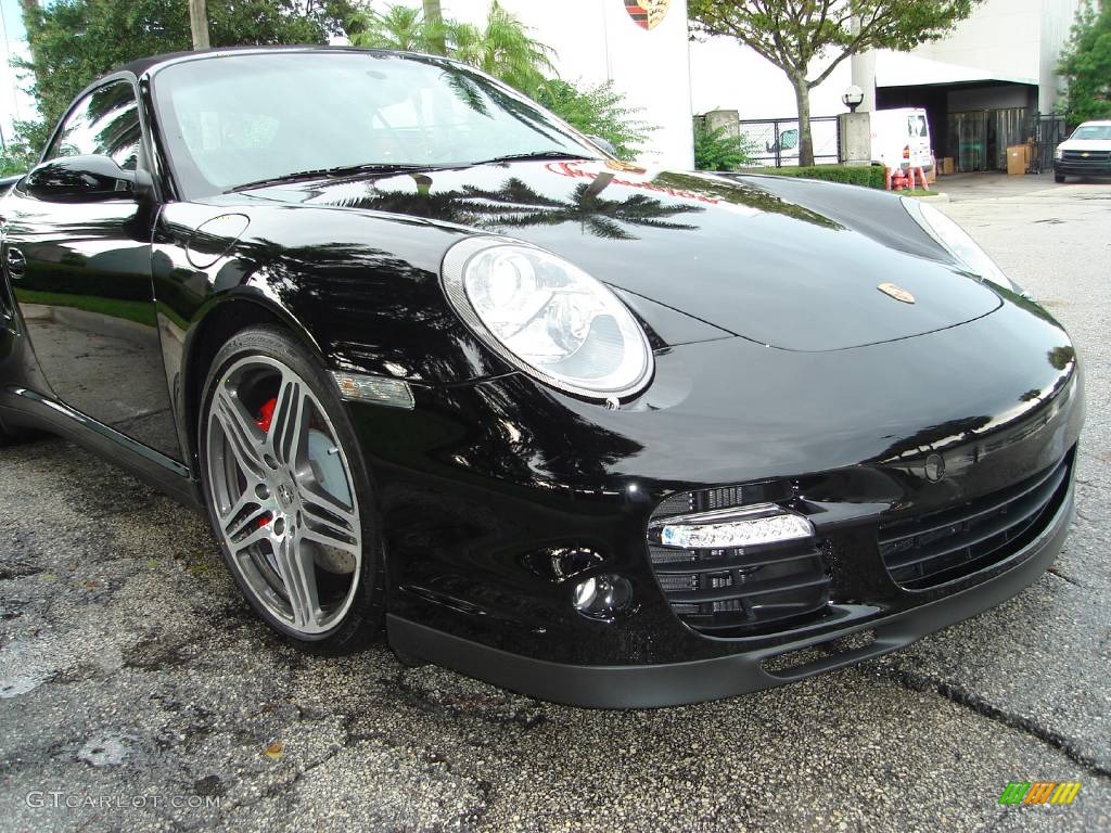 2008 911 Turbo Cabriolet - Black / Black photo #4