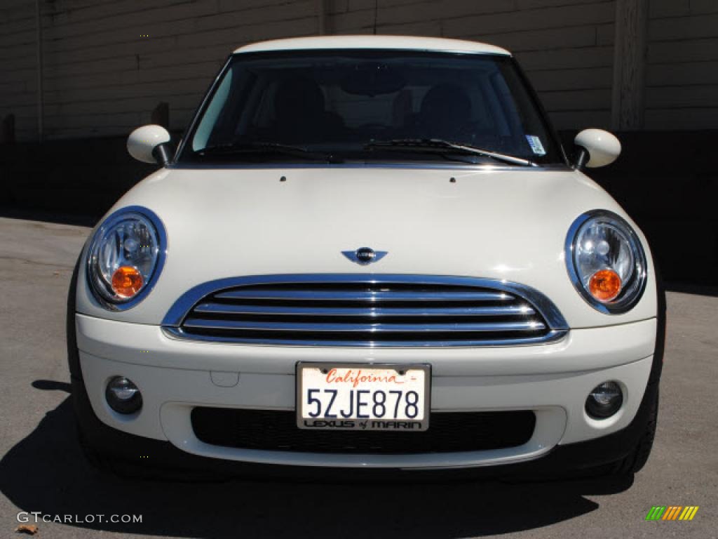 2007 Cooper Hardtop - Pepper White / Pacific Blue/Carbon Black photo #2