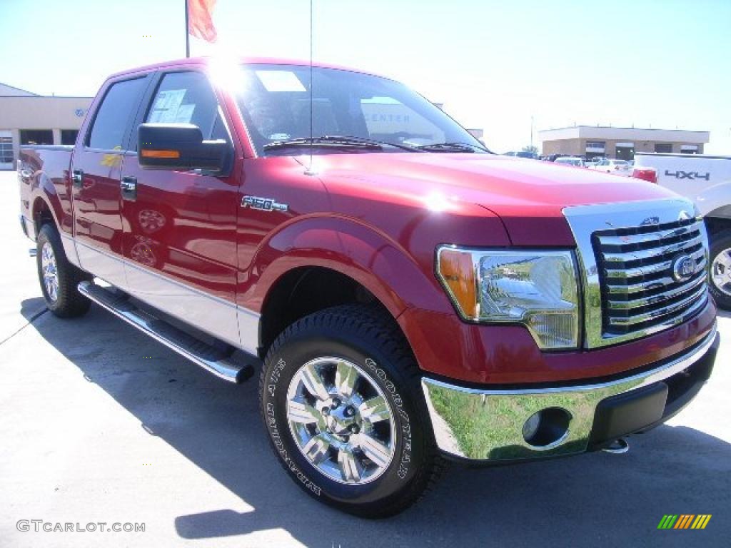 2010 F150 XLT SuperCrew 4x4 - Red Candy Metallic / Medium Stone photo #1