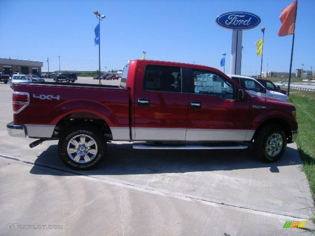 2010 F150 XLT SuperCrew 4x4 - Red Candy Metallic / Medium Stone photo #2