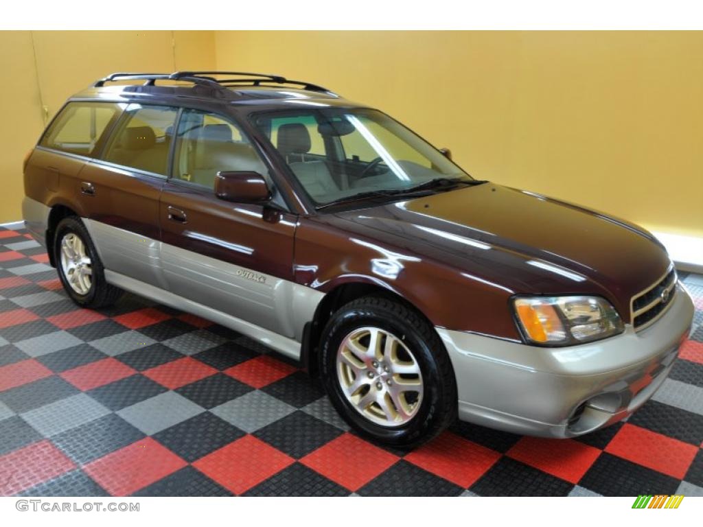 2001 Outback Limited Wagon - Winestone Red Pearl / Beige photo #1