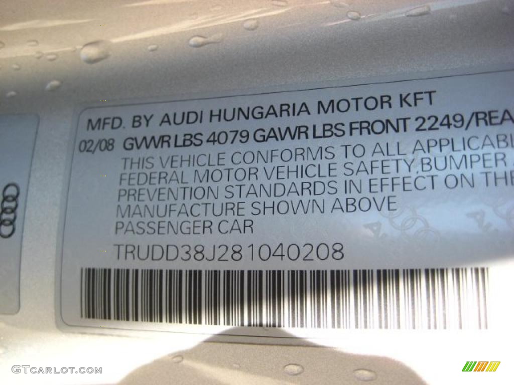 2008 TT 3.2 quattro Coupe - Ice Silver Metallic / Black photo #14