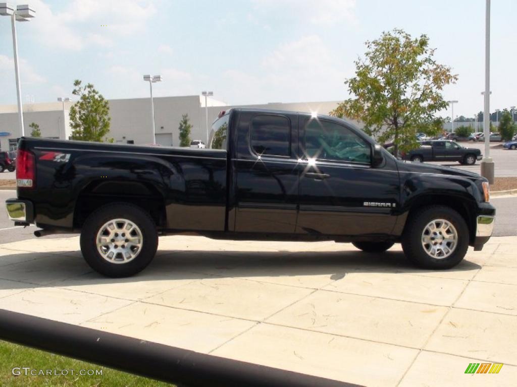 2008 Sierra 1500 SLE Extended Cab 4x4 - Onyx Black / Ebony photo #5