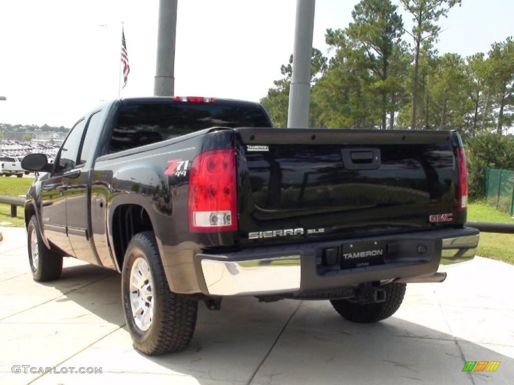 2008 Sierra 1500 SLE Extended Cab 4x4 - Onyx Black / Ebony photo #7