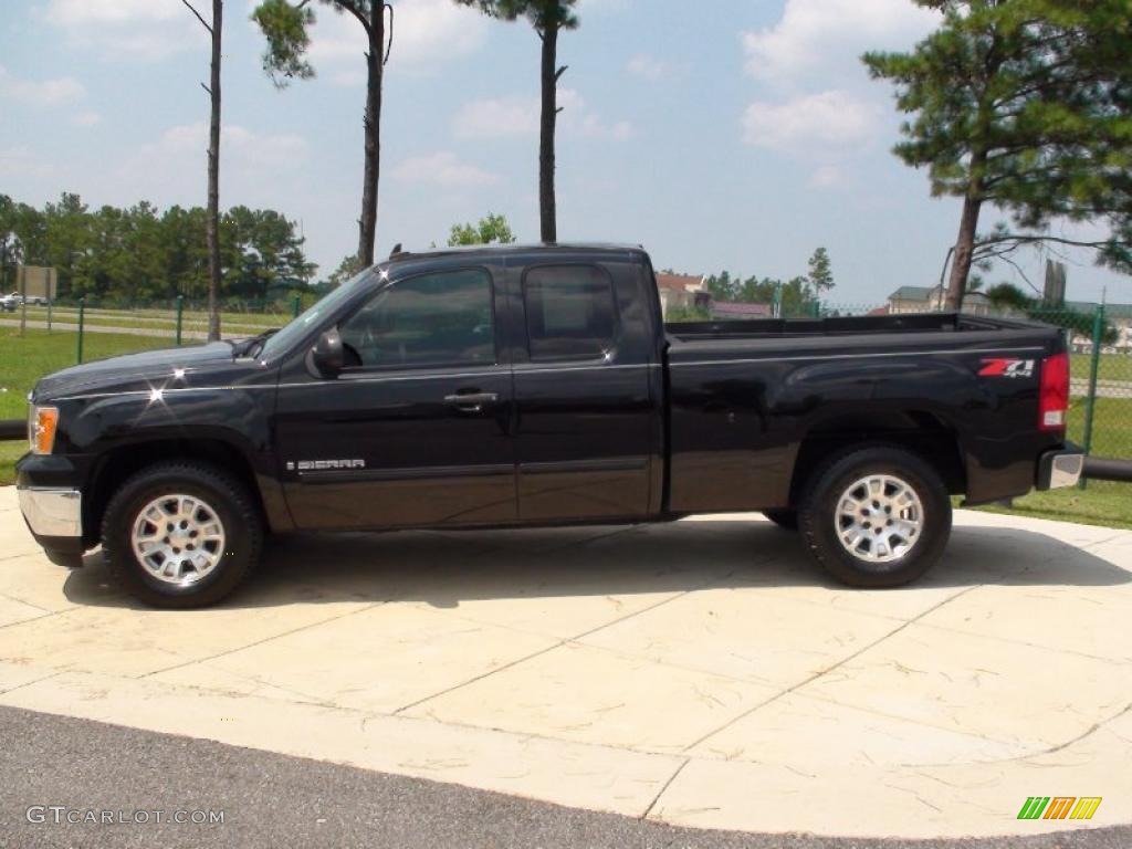 2008 Sierra 1500 SLE Extended Cab 4x4 - Onyx Black / Ebony photo #9
