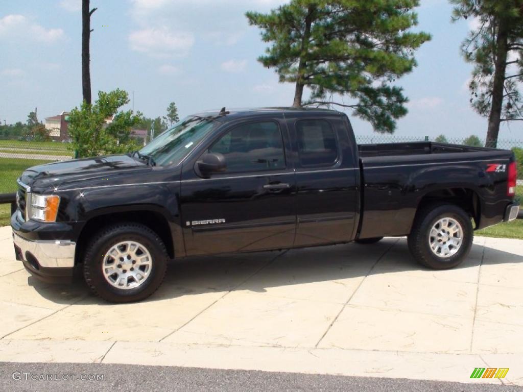 2008 Sierra 1500 SLE Extended Cab 4x4 - Onyx Black / Ebony photo #10