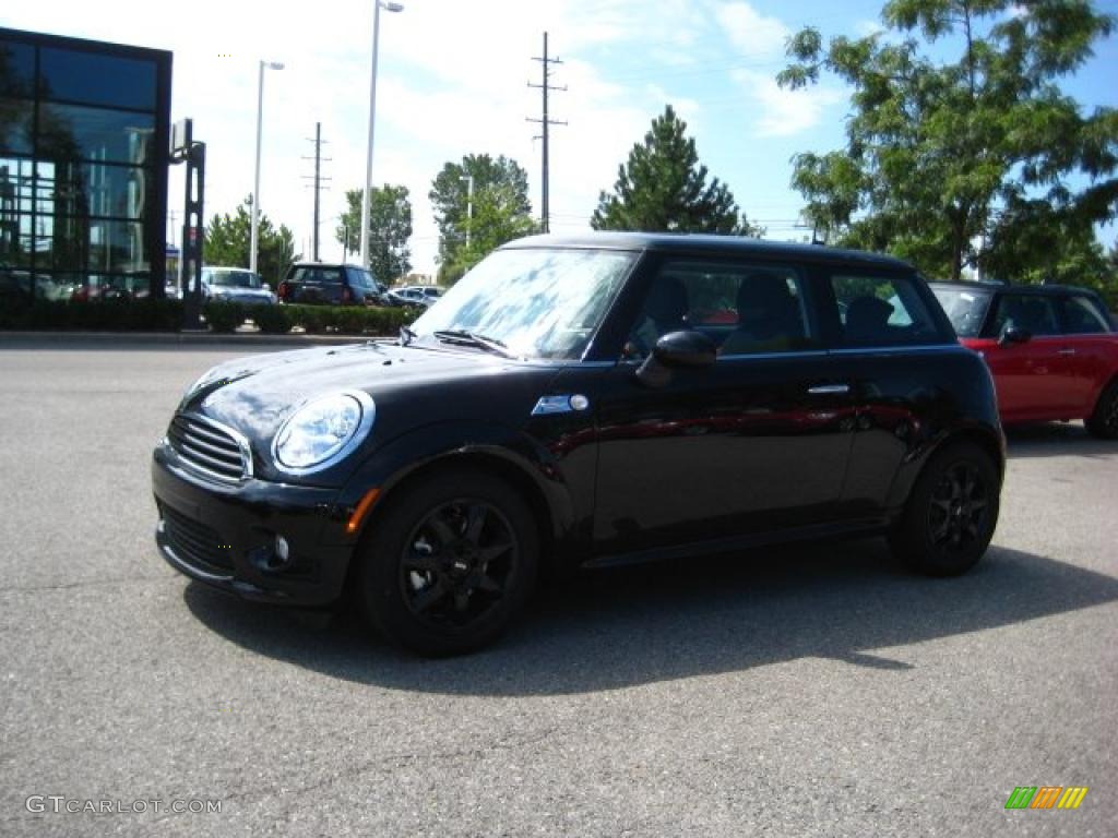 2010 Cooper Hardtop - Midnight Black Metallic / Rooster Red Leather/Carbon Black photo #1