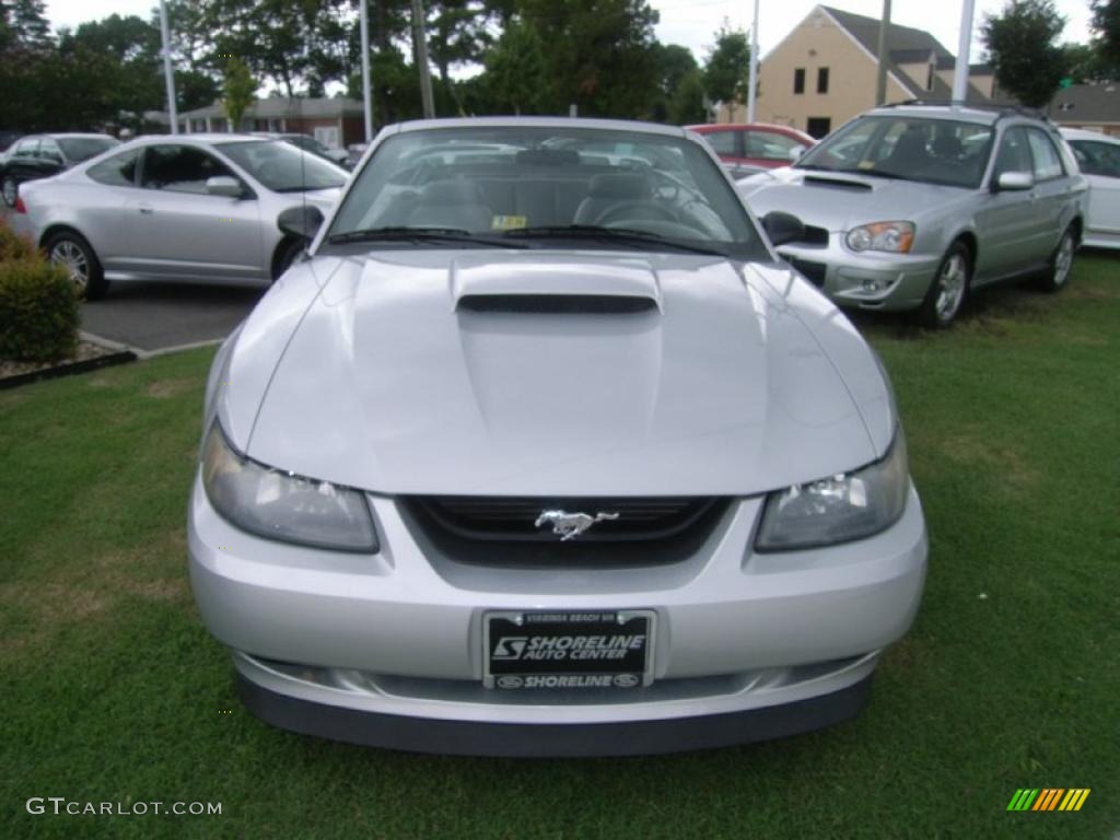 2002 Mustang GT Convertible - Satin Silver Metallic / Dark Charcoal photo #9